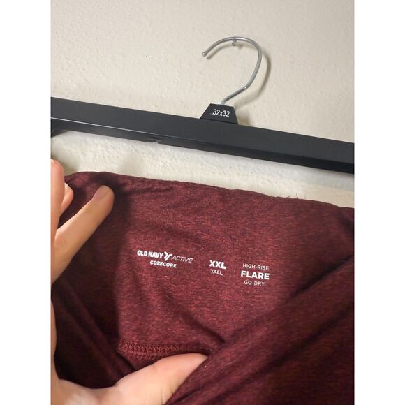 Old Navy Red High Ruse Flare Leggings Sz XXL Tall Athleisure Casual Comfort - Picture 5 of 9
